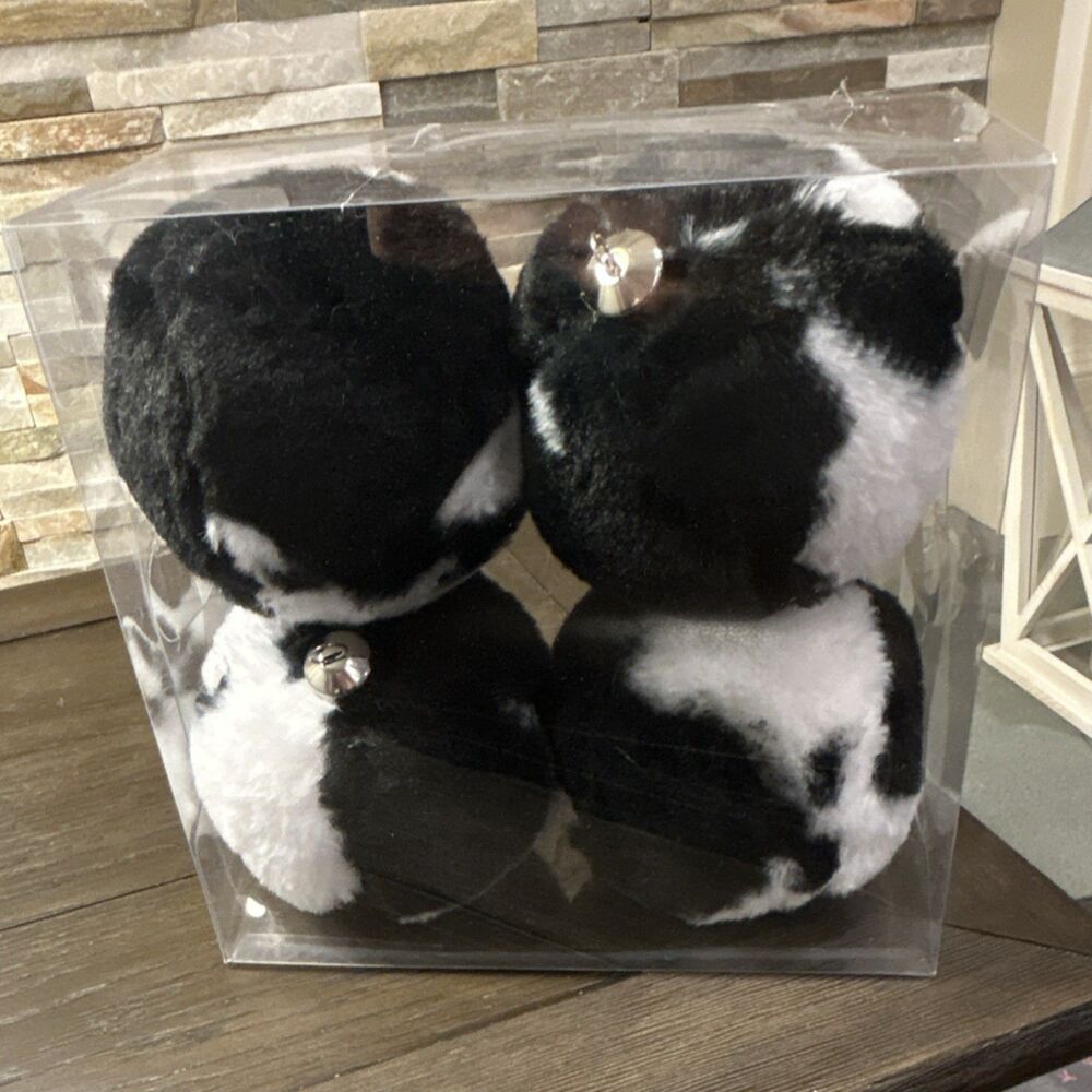 Hobby Lobby Heartland Holiday Boxes rounds Cow Print Ball Ornament Set Viral HTF